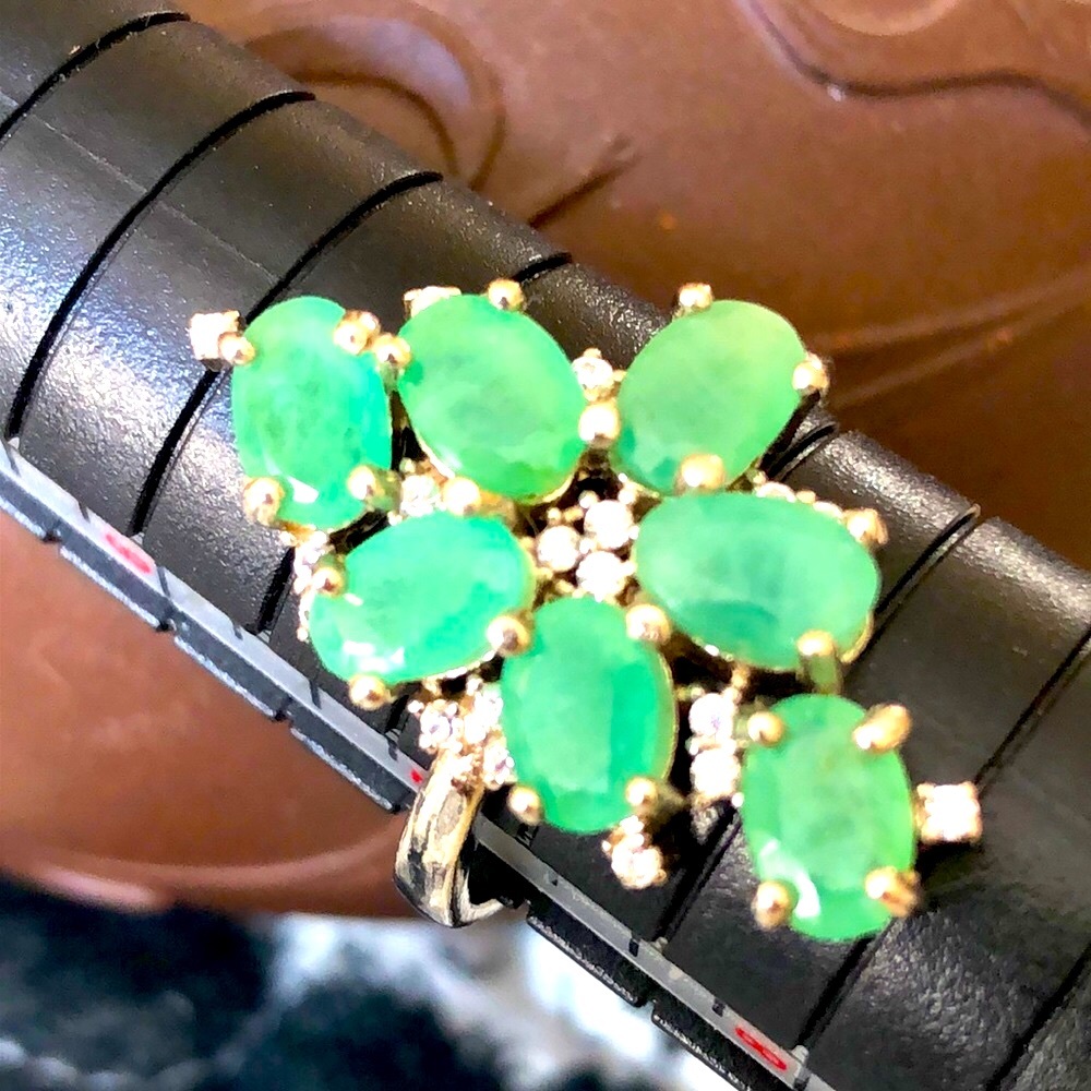 Emerald & 14K White Gold Plated